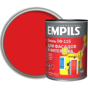 Эмаль ПФ-115 Empils PL глянцевая цвет красный 0.9 кг