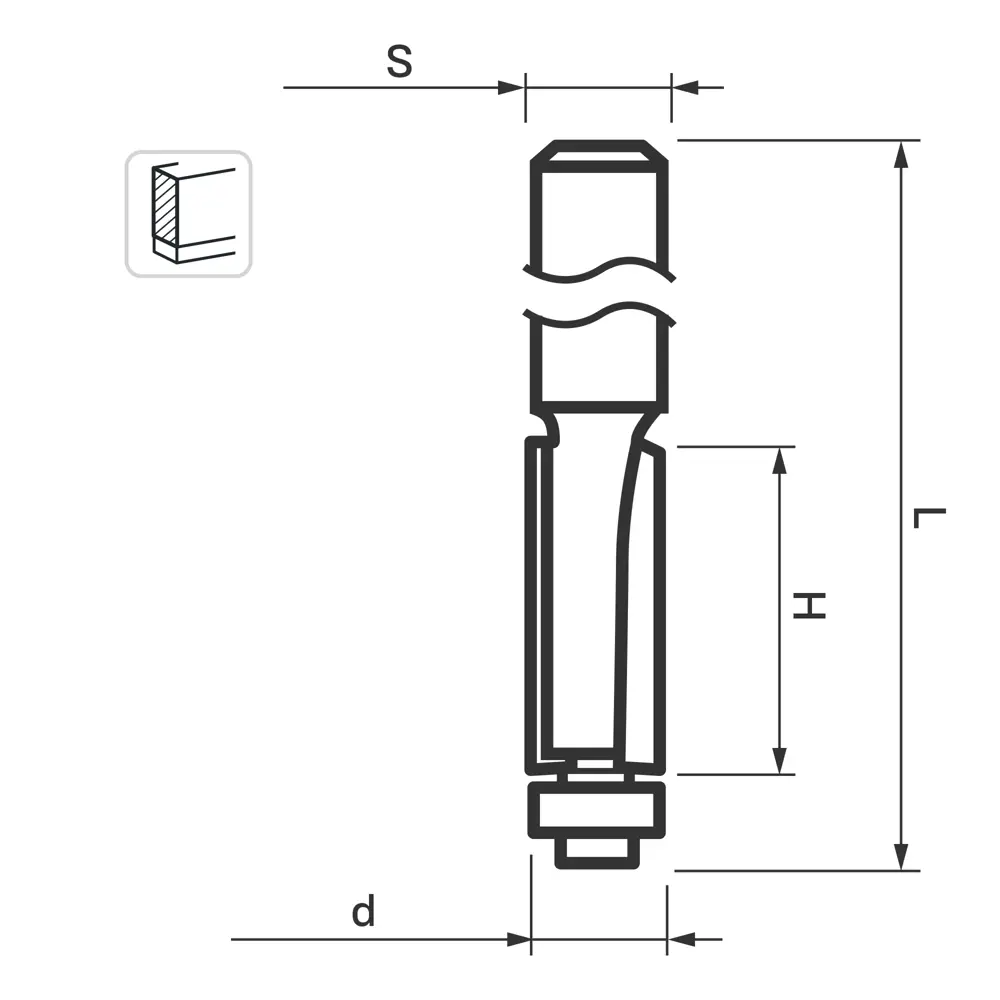 Фреза пазовая прямая Santreyd с подшипником 19x26 мм 85635444 STLM-0064817 - Вид №1