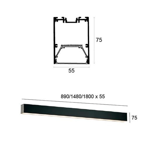 Алюминиевый светодиодный потолочный светильник Terzo Light Station ARCH-00058559 - Вид №3