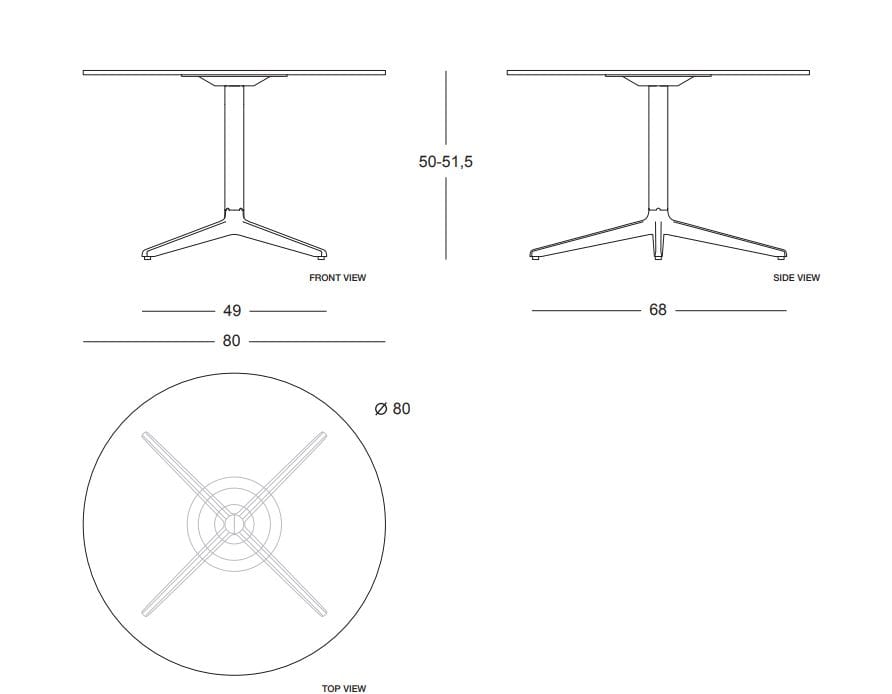 Круглый журнальный столик с чугунной основой Plank Mister X ARCH-00058492 - Вид №6