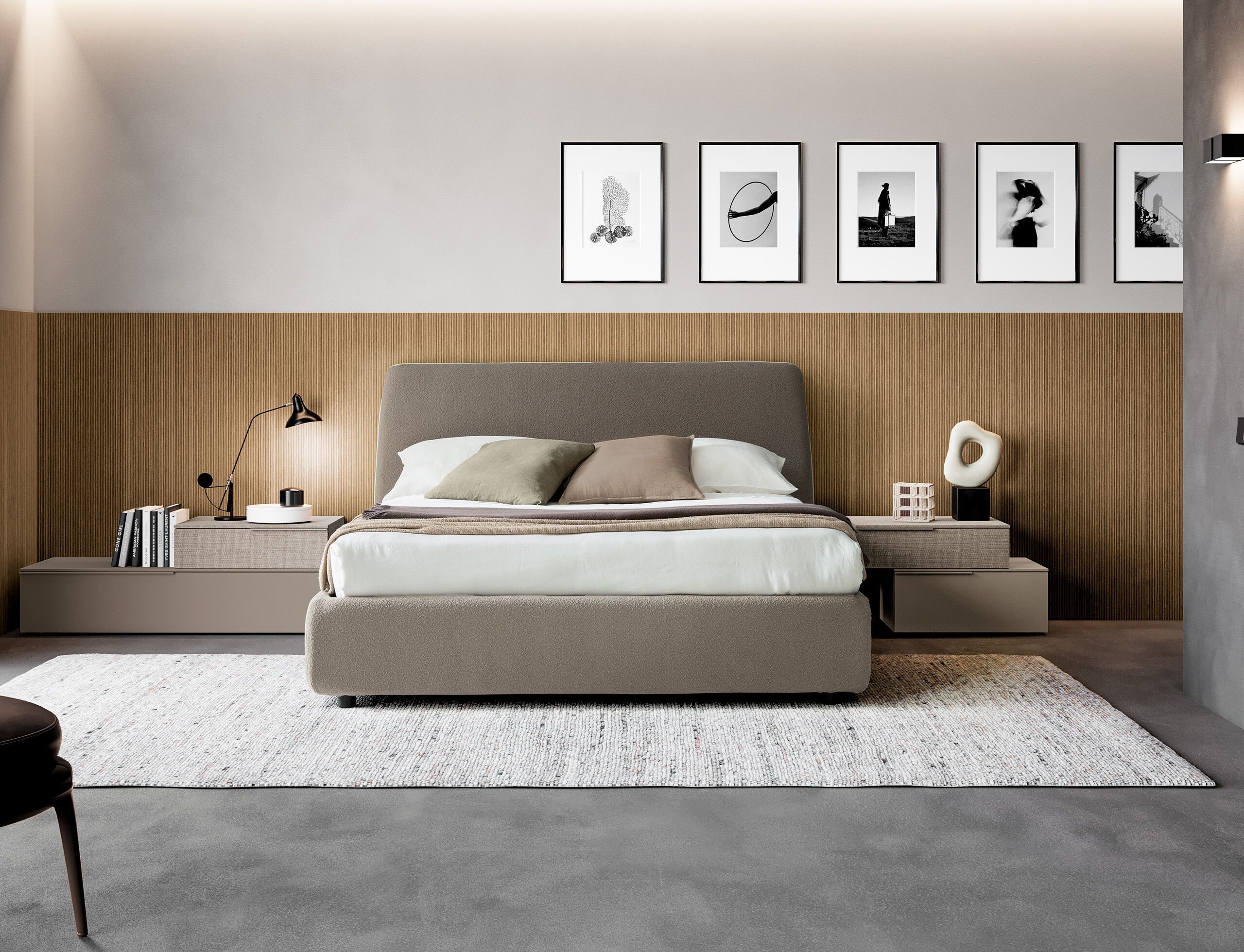 Двуспальная кровать из ткани с мягким изголовьем Adok CHLOE ARCH-00025090 - Вид №1