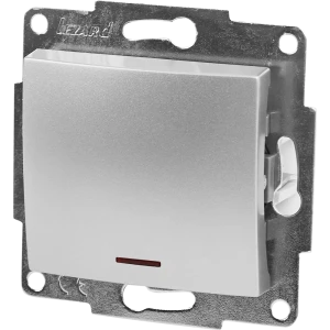 Выключатель Lezard Karina с подсветкой цвет матовый серый