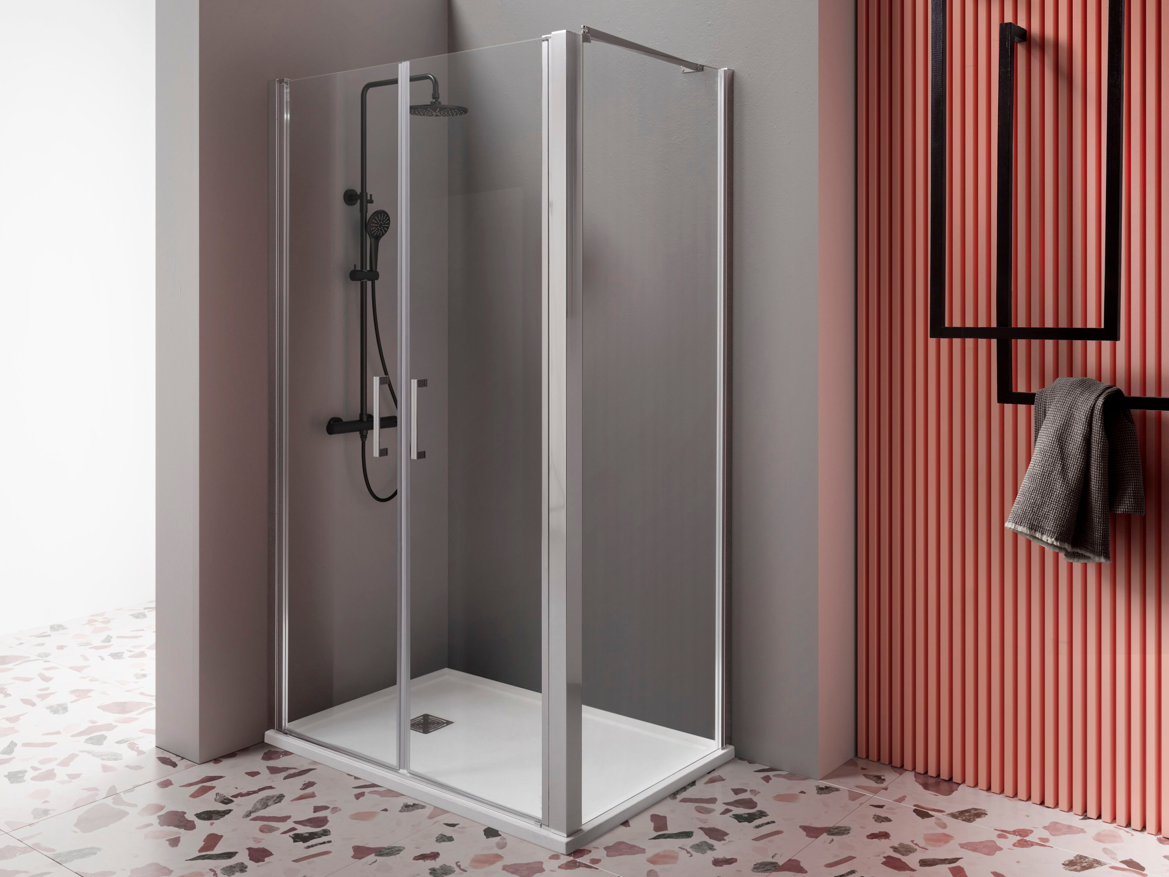 Алюминиевая и стеклянная угловая душевая кабина с распашной дверью TAMANACO NSALOON ARCH-00062849