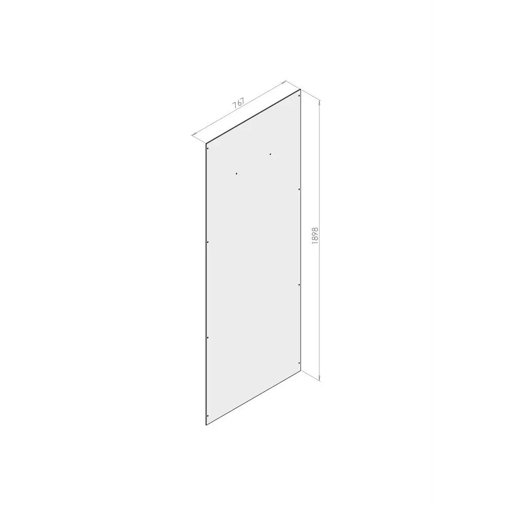 Стенка для душевой ширмы Domani-Spa Simple 1/4 круга 90x90 см 10 отверстий цвет черный STLM-2068595 - Вид №1