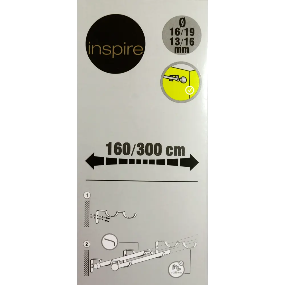 Карниз двухрядный раздвижной Inspire Трапеция 160-300 см цвет стальной матовый STLM-2138915 - Вид №3