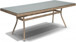 YH-T4766G-2 "Латте" плетеный стол из искусственного ротанга, цвет соломенный 200х90см 4SIS