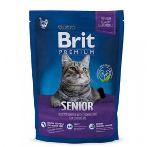 ПР0037856 Корм для кошек Premium Cat Senior для пожилых, курица и печень сух. 300г Brit