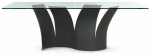 Roche Bobois Прямоугольный обеденный стол из стали и стекла Les contemporains