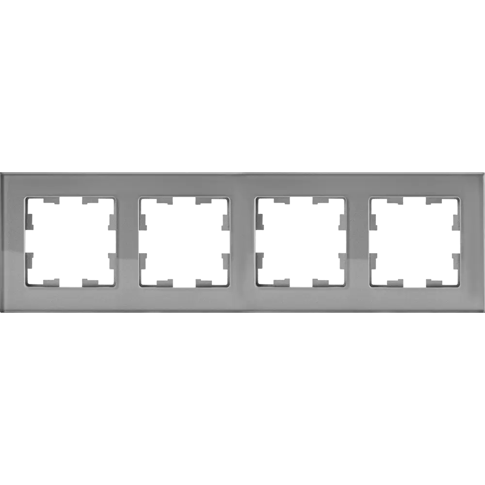 Рамка IEK Brite-4 для розеток и выключателей, серый металлик 87761302 STLM-1116498