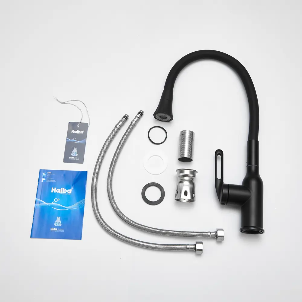 Смеситель Haiba HB73825-7 для кухни с гибким изливом и сатинированным покрытием 89396815 STLM-1564212 - Вид №7