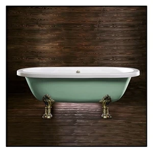 Ванна напольная отдельностоящая салатовая с золотыми ножками "Орлиная лапа" Akcjum Octavia WN-09-05-BR-A