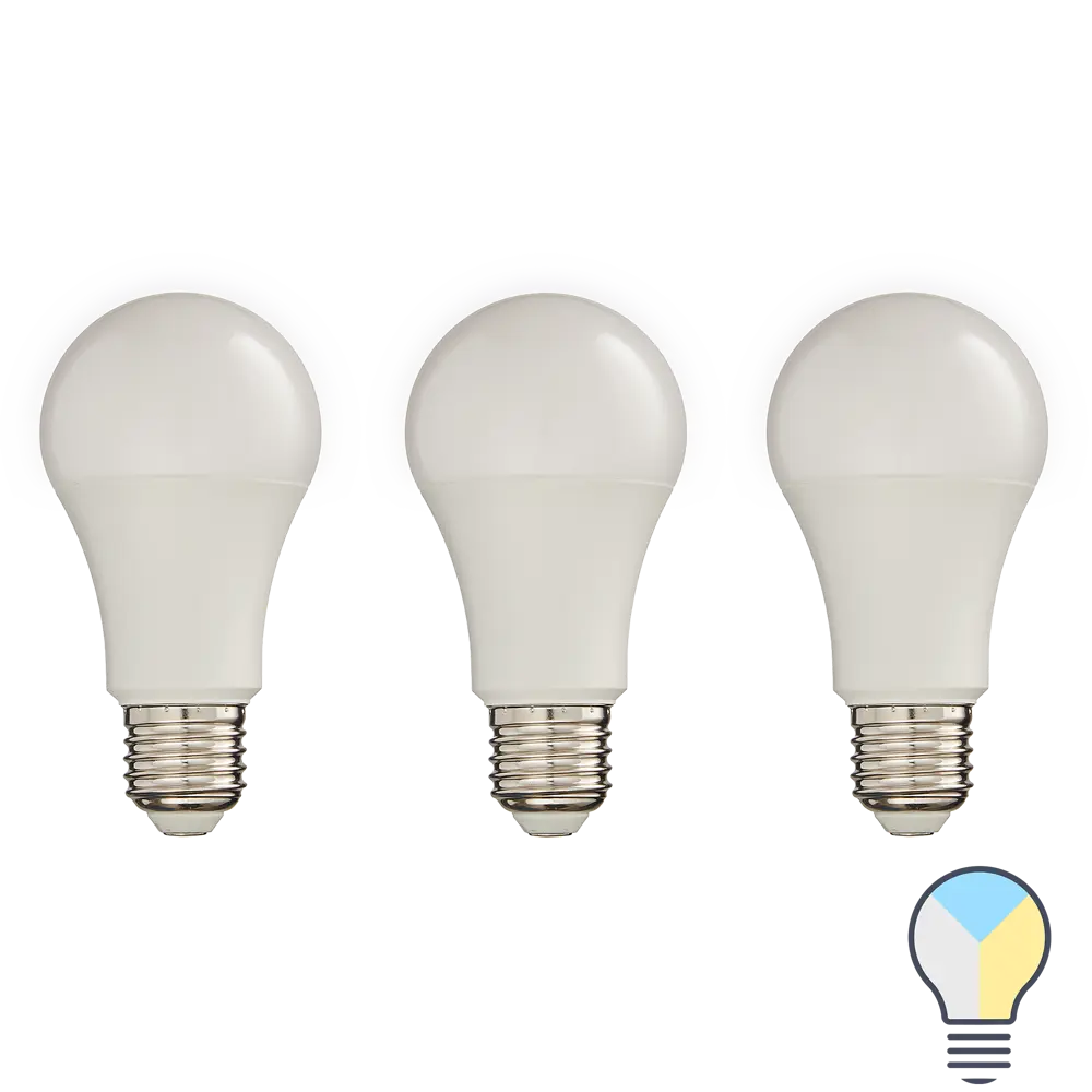 Набор умных ламп светодиодных Wi-Fi Osram Smart Plus E27 220-240 В9.5 Вт груша матовая 1055 лм изменение оттенков белого 3 шт LEDVANCE STLM-2212151