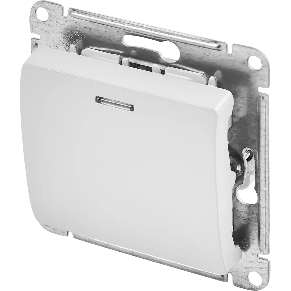 Schneider Electric Glossa — встраиваемый переключатель с 1 клавишей, белый глянец 86710546 STLM-0070865