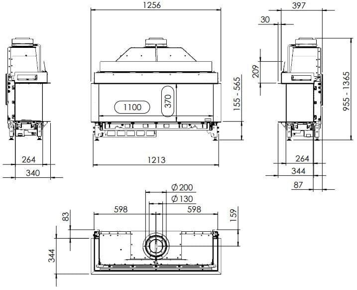Настенный газовый камин с тройным фасадом KALFIRE G110/37S ARCH-00106949 - Вид №3