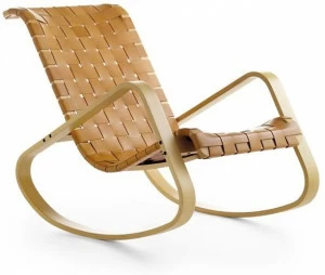 Crassevig Кожаное кресло-качалка с подлокотниками Dondolo