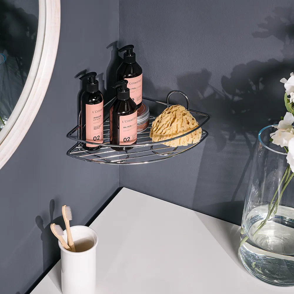 Полка для душа ЧМЗ Лидер 501-004-02 угловая 1 ярус цвет хром STLM-2164794 - Вид №4