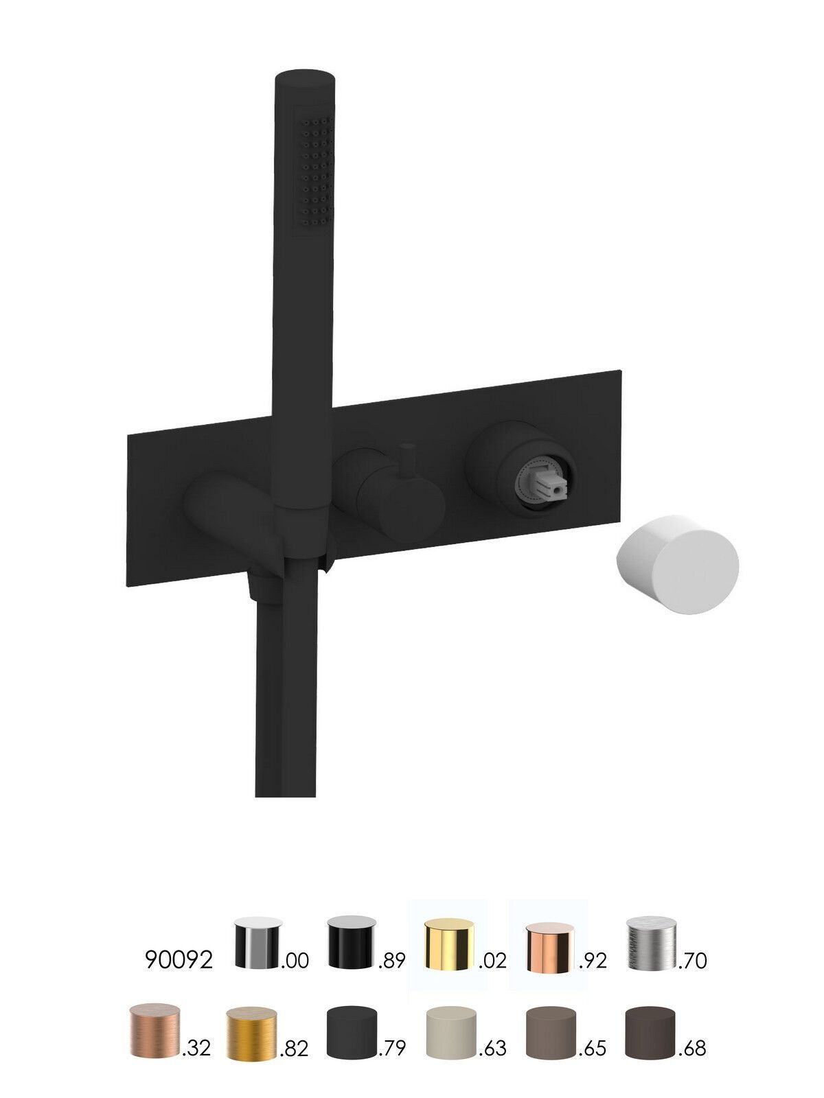 Однорычажный смеситель для ванны с 3 отверстиями и ручным душем Rubinetterie Frattini отдельная эстетика ARCH-00085349 - Вид №5