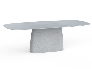 Бетонный прямоугольный садовый стол