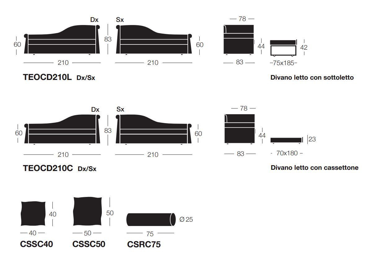 Одноместный диван-кровать из ткани GRUPPO FOX La Notte di Fox ARCH-00001859 - Вид №1