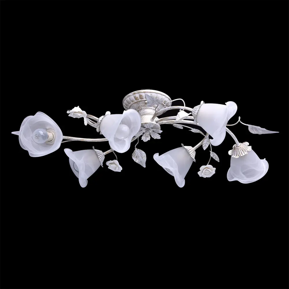 Люстра Восторг 6xE14x60 Вт, металл/стекло, цвет белый MW-Light STLM-2211387 - Вид №1