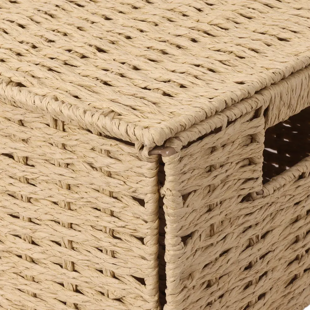 Корзина с крышкой Konsensa 31x23x15 см бумага цвет бежевый STLM-2064768 - Вид №1