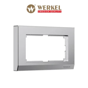 Рамка для двойной розетки Werkel W0081865 Stark 2 поста цвет серебряный матовый