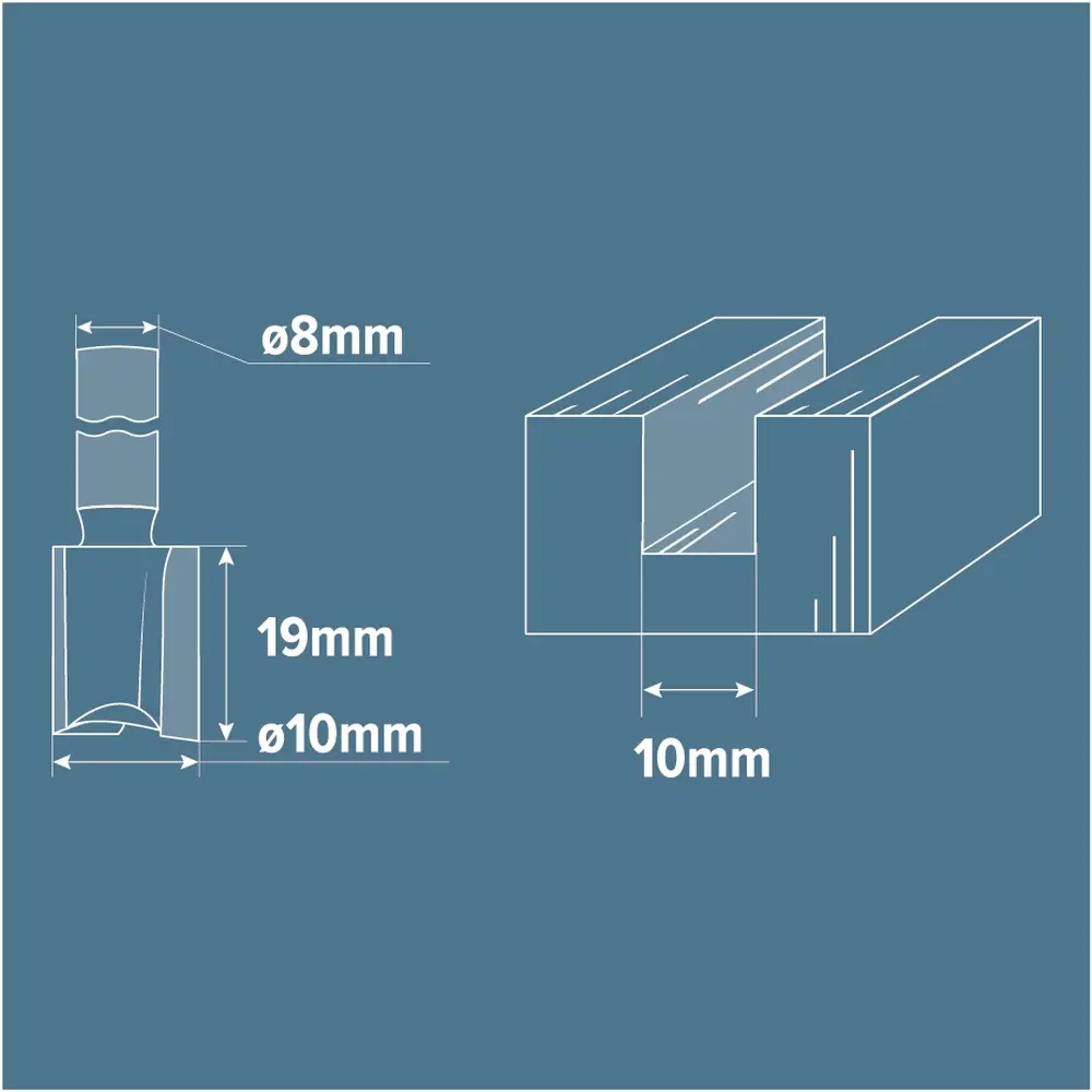 Фреза пазовая прямая Brigadier, D10х19 мм STLM-2171161 - Вид №3