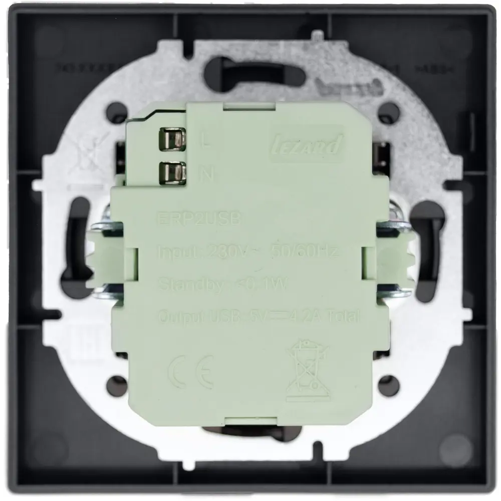 Розетка двойная USB встраиваемая Osen цвет серый LEZARD STLM-2137299 - Вид №6