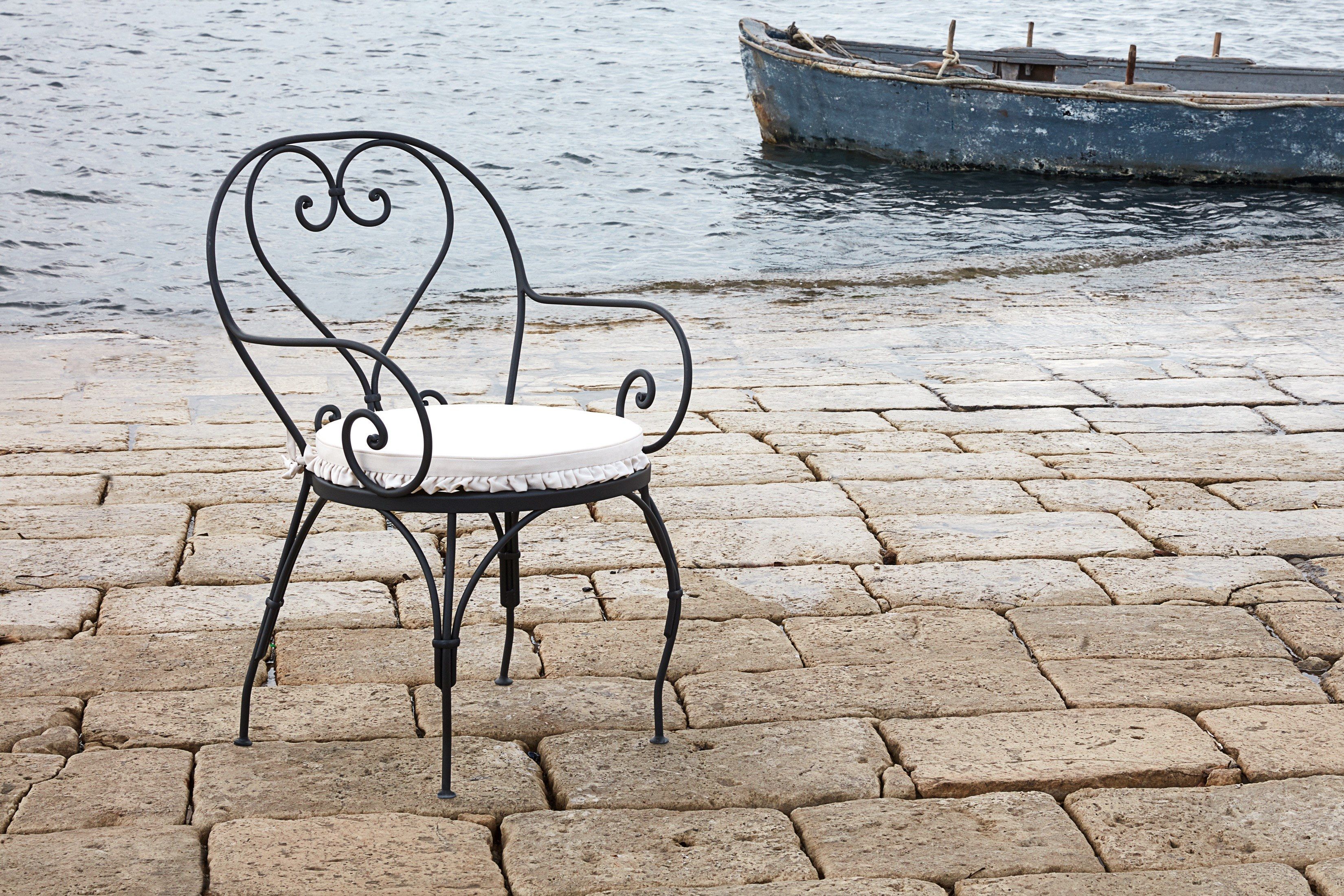 Железный садовый стул с подлокотниками Unopiù Aurora ARCH-00076346 - Вид №4