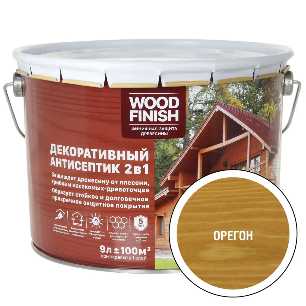 91538412 Антисептик для дерева Wood Finish 28484 орегон 9 л STLM-0853234