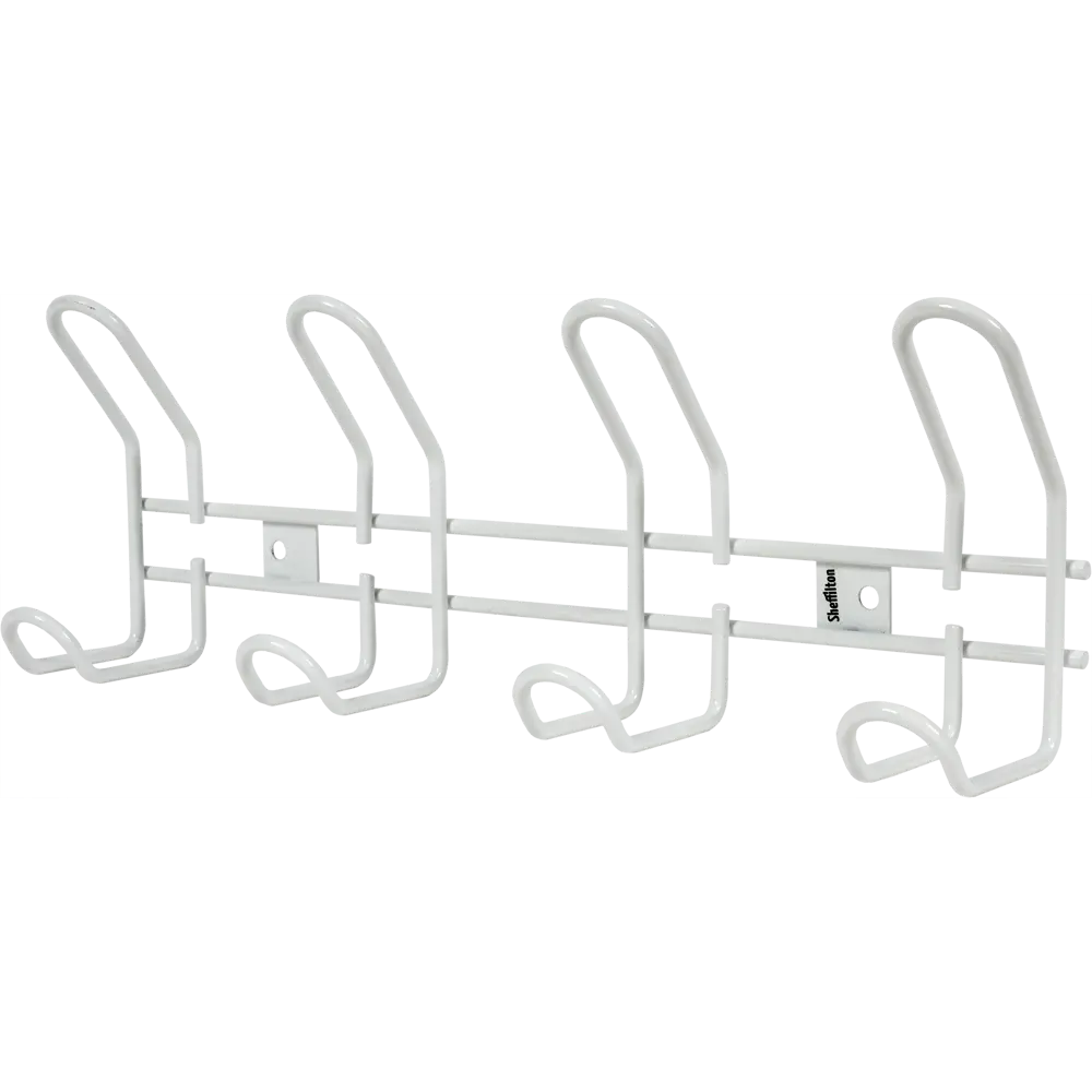 Вешалка настенная SHT-WH14-4 37.5х13 см, металл, цвет белый Sheffilton STLM-2070901