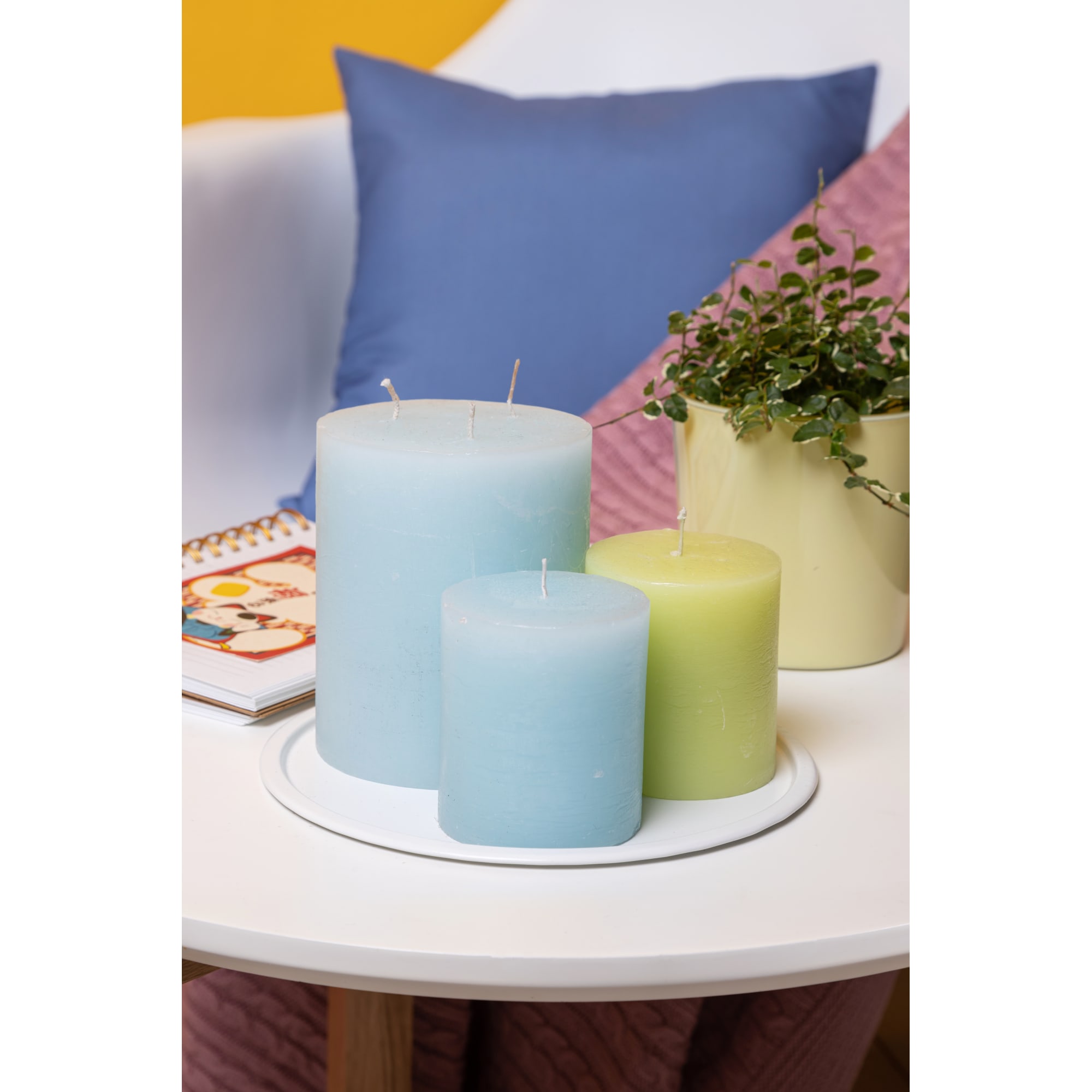 82018410 Свеча-столбик «Рустик», 7х8 см, цвет голубой Santreyd  - Вид №2