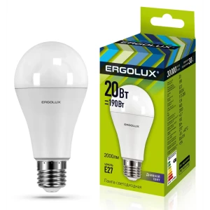 Светодиодная лампа Ergolux LED-A65-20W-E27-6K 13184