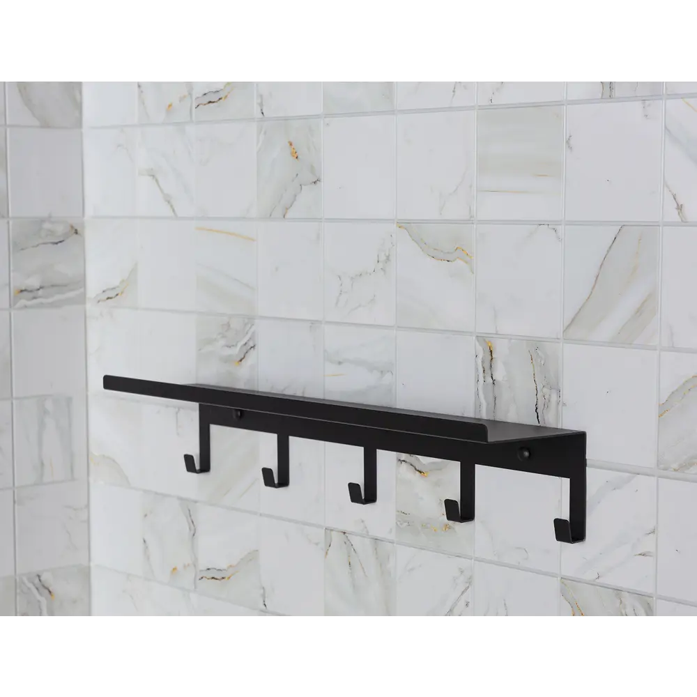 Полка настенная Manzzaro 50x12 см со скрытым креплением сталь цвет черный STLM-2041754 - Вид №1