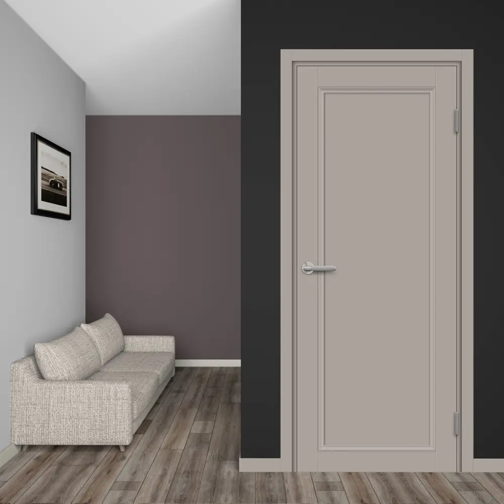 Комплект двери Лион глухая 60x200 см HardFlex цвет тауп серый с добором 100 мм МАРИО РИОЛИ STLM-2134749 - Вид №1