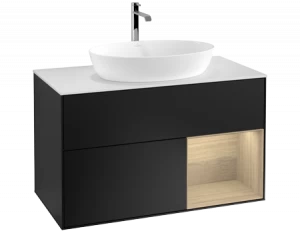 Villeroy&Boch Тумба под раковину Прямоугольная версия F781PCPD Finion Black Matt Lacquer