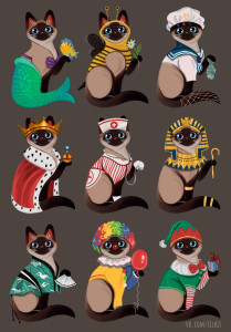 90080002 Плакат Просто Постер Коты в костюмах персонажей 90x120 в подарочном тубусе 718741508421 STLM-0104210 Santreyd