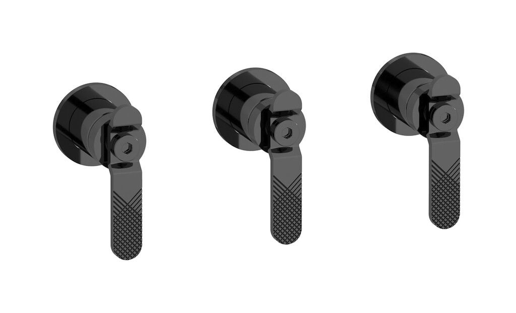 Встроенный смеситель для душа на 3 отверстия с двухходовым дивертером WE ARE IB b2410cf Black Chrome Bold