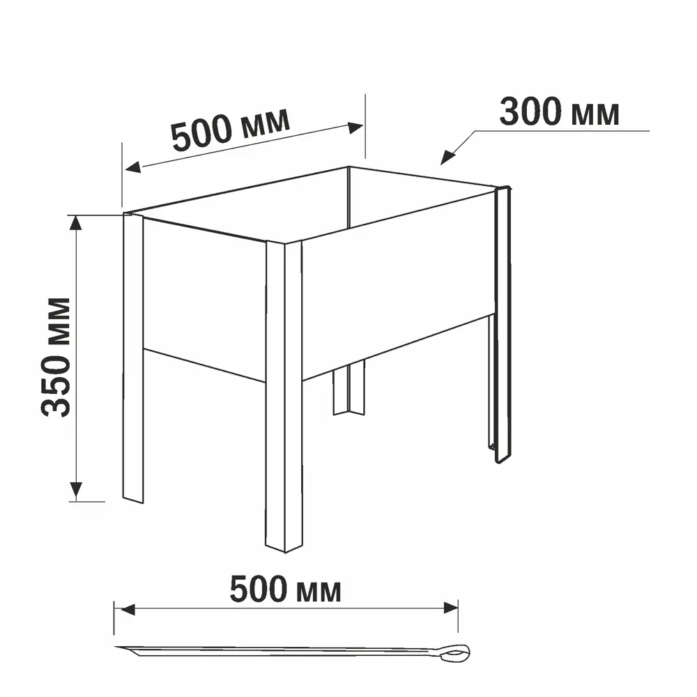 Мангал сборный Firewood 110751 0.6 мм 3x30x50 см Santreyd STLM-2036805 - Вид №3