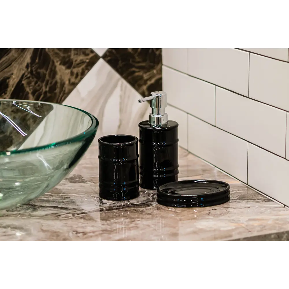 Мыльница Аквадекор Oil керамика цвет чёрный STLM-2190315 - Вид №2