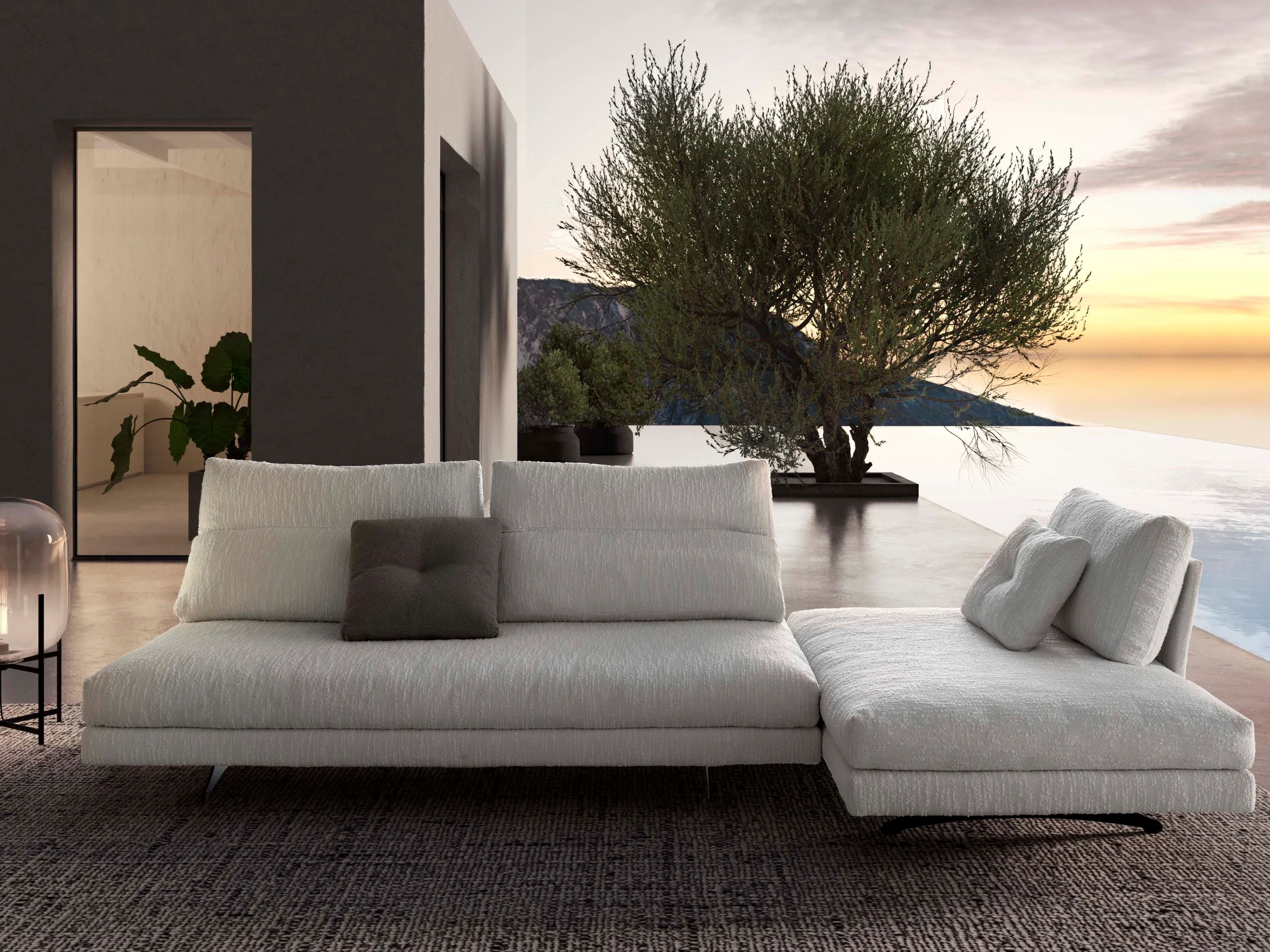 Угловой садовый диван из ткани VALENTINI камень ARCH-00127840 - Вид №7