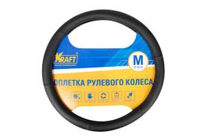 15966375 Оплетка иск кожа с тиснением, черная, 38 см / M KT 800315 KRAFT