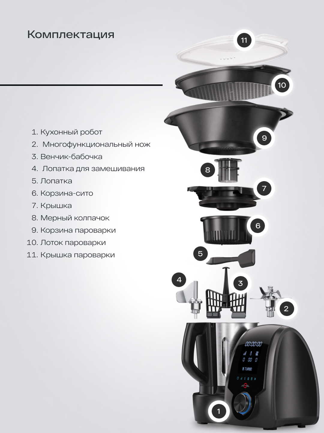 9246007 Мультиварка Atvel KitchenBot H черный STDN-0125614 - Вид №13