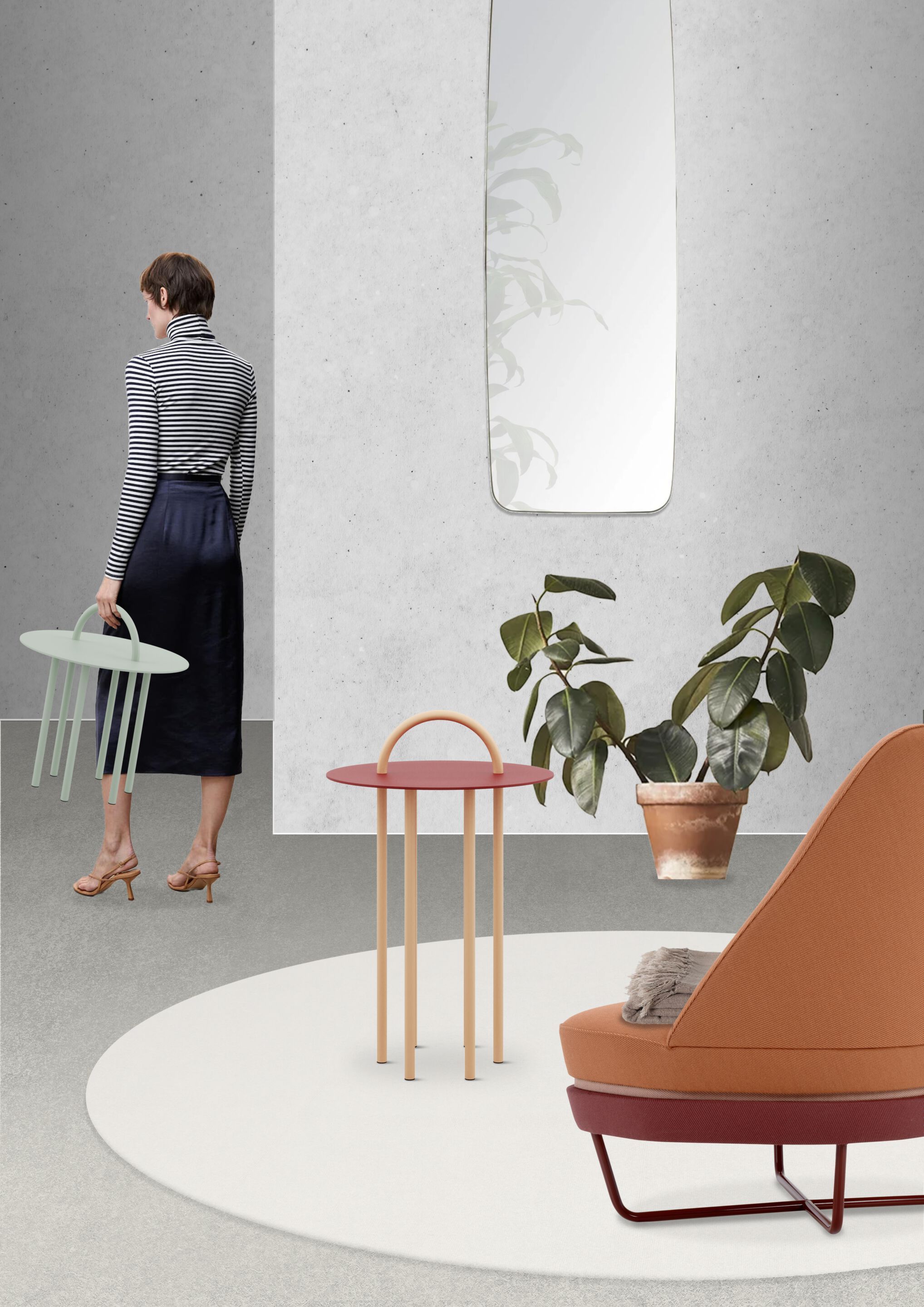 Круглый металлический журнальный столик Adrenalina Obiquo ARCH-00097567 - Вид №4