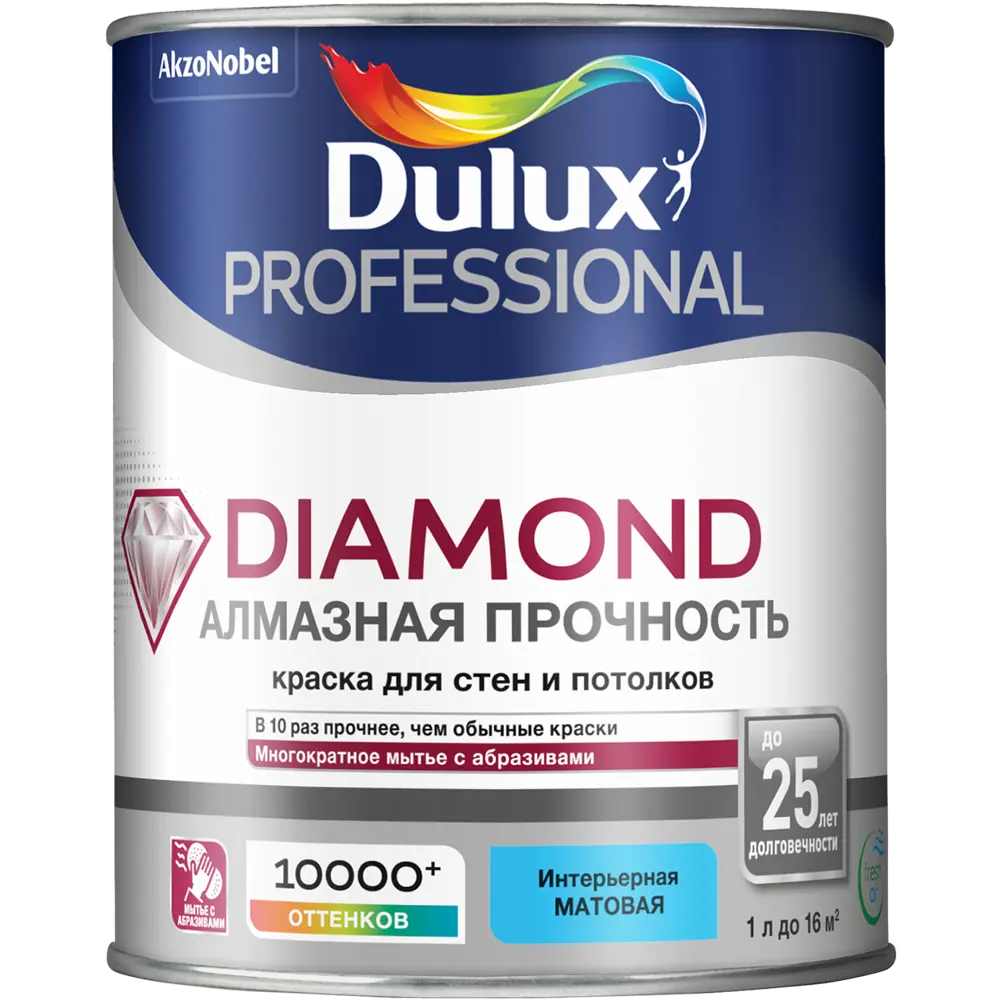 Краска для колеровки Dulux Professional Diamond Matt прозрачная база BC 1 л STLM-2195708 - Вид №1