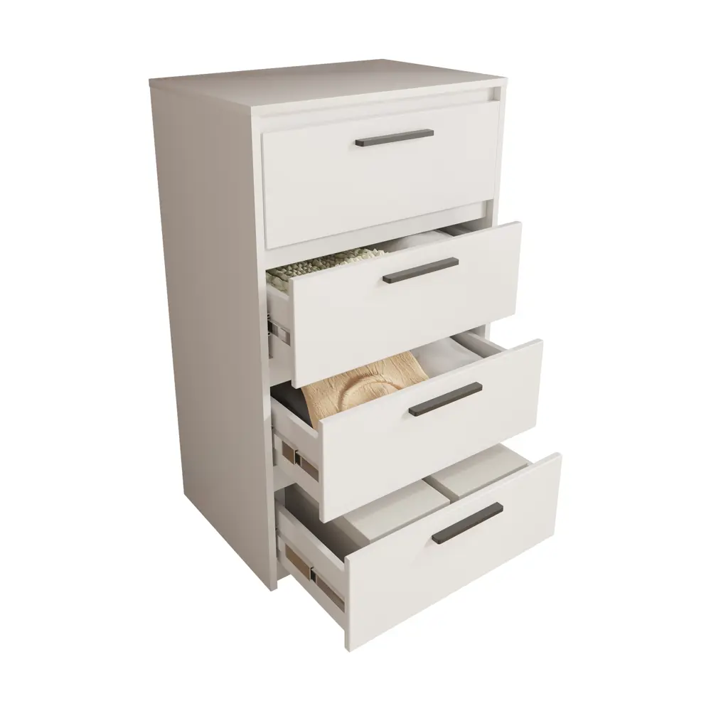 Комод ЛИОН белый с 4 ящиками - компактное хранение для спальни 89433652 Santreyd STLM-1581213 - Вид №6