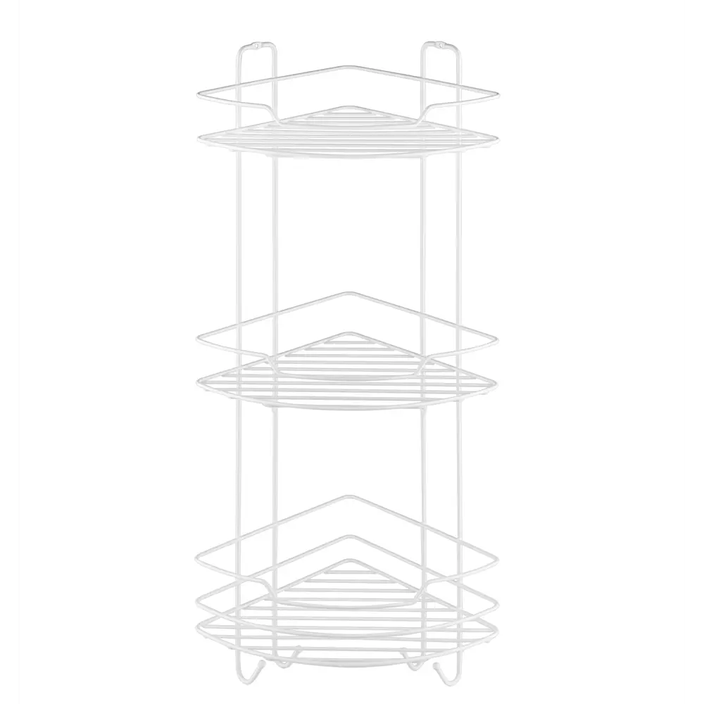 Полка для душа ЧМЗ Сканди угловая 3 яруса цвет белый матовый