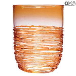 4579 ORIGINALMURANOGLASS Ваза Филанте Янтарь - муранское стекло OMG 30 см