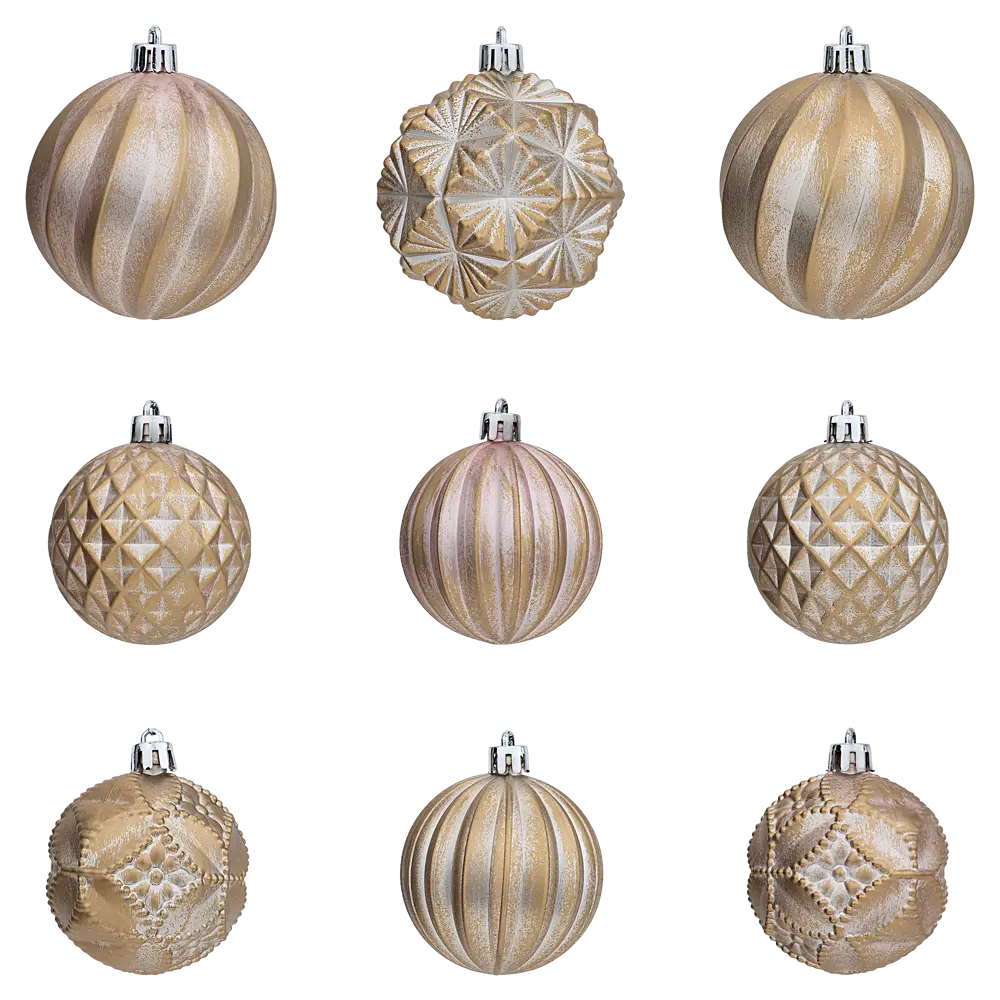 Набор ёлочных шаров KREAFORTA золотисто-жёлтые 24 шт, диаметр 6-8 см 89420563 STLM-1583426 - Вид №3