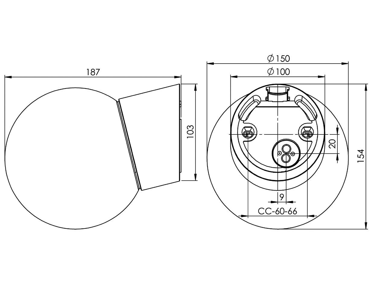 Матовый и фарфоровый стеклянный настенный светильник Ifö Electric Classic Globe ARCH-00142644 - Вид №4